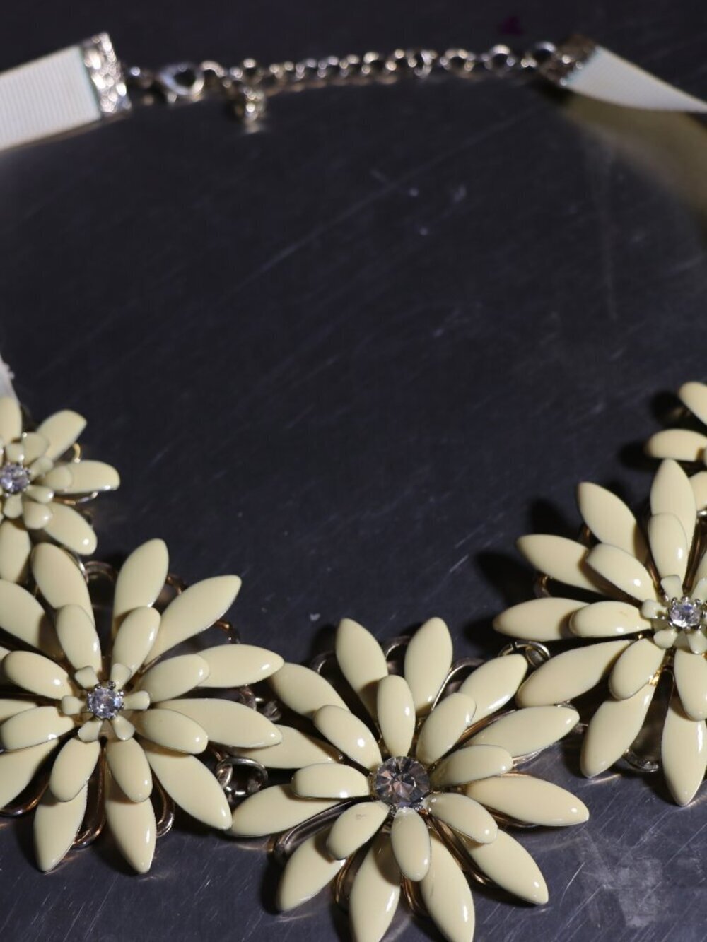 Choker Floral Enamel Necklace With Adjustable Extender - Picture 3 of 4